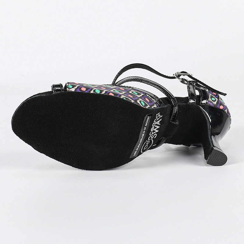 Women's Black Customized Heel Latin Dance Shoes Ballroom Dance Shoes