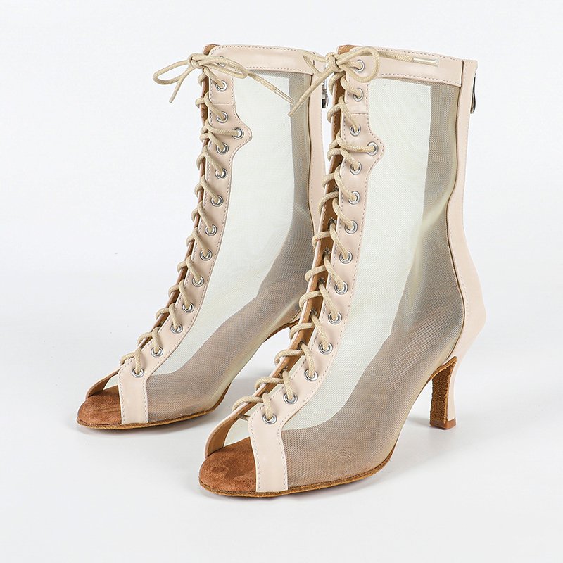 Women's Apricot Customized Heel Heels Dance Boots JazDancing Shoes