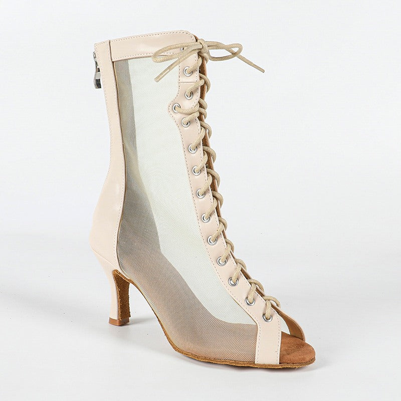 Women's Apricot Customized Heel Heels Dance Boots JazDancing Shoes