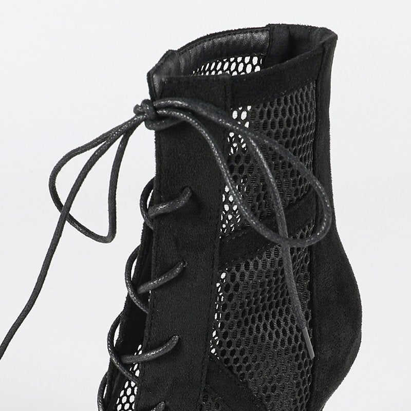Women's Mesh Customized Dance Heels Boots Salsa JazDance Shoes