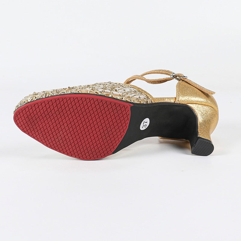 Women's Rubber Sole Leatherette 3.5cm/5.5cm Heels Ballroom Shoes Swing Dance Shoes