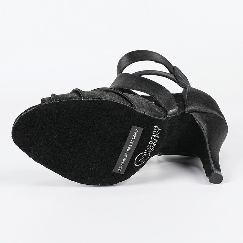 Women's Satin Customized Heel Dance Boots Salsa Dancing Shoes