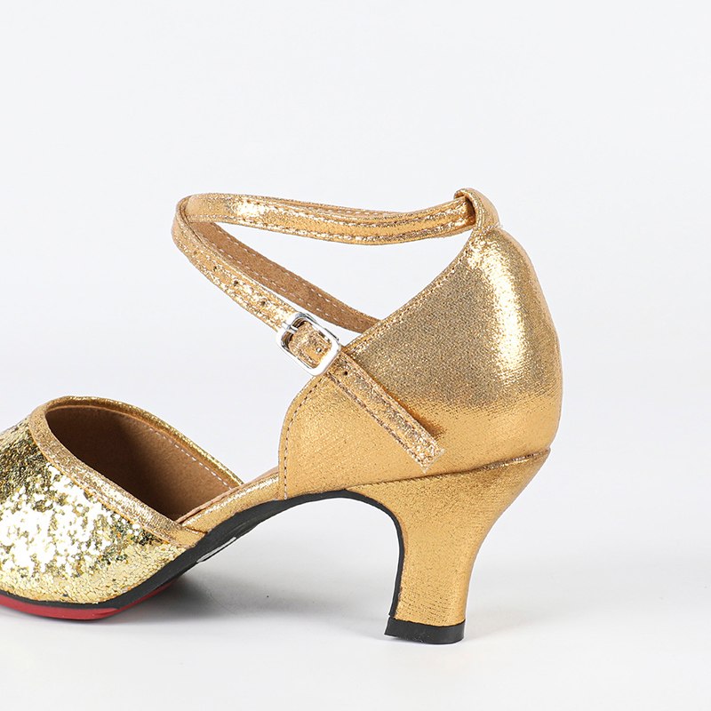 Women's Rubber Sole 3.5/5cm Sparkling Glitter Heels Ballroom Dance Shoes
