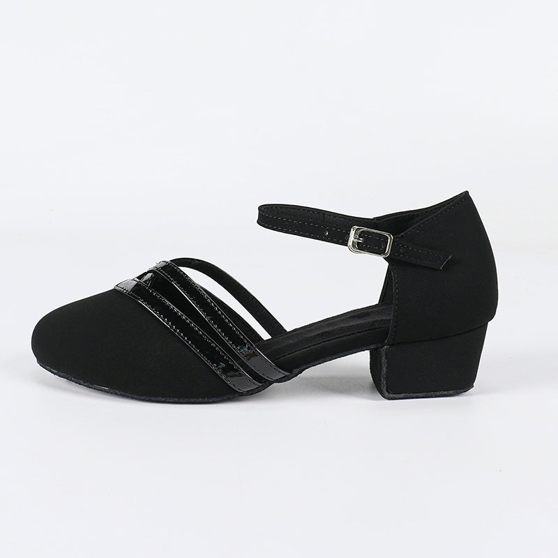 Women's Black Suede 3.5cm Heels Ballroom Swing Dance Shoes
