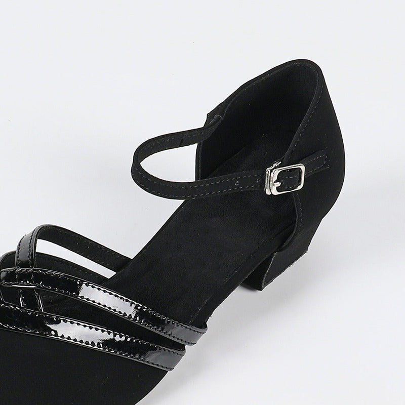 Women's Black Suede 3.5cm Heels Ballroom Swing Dance Shoes