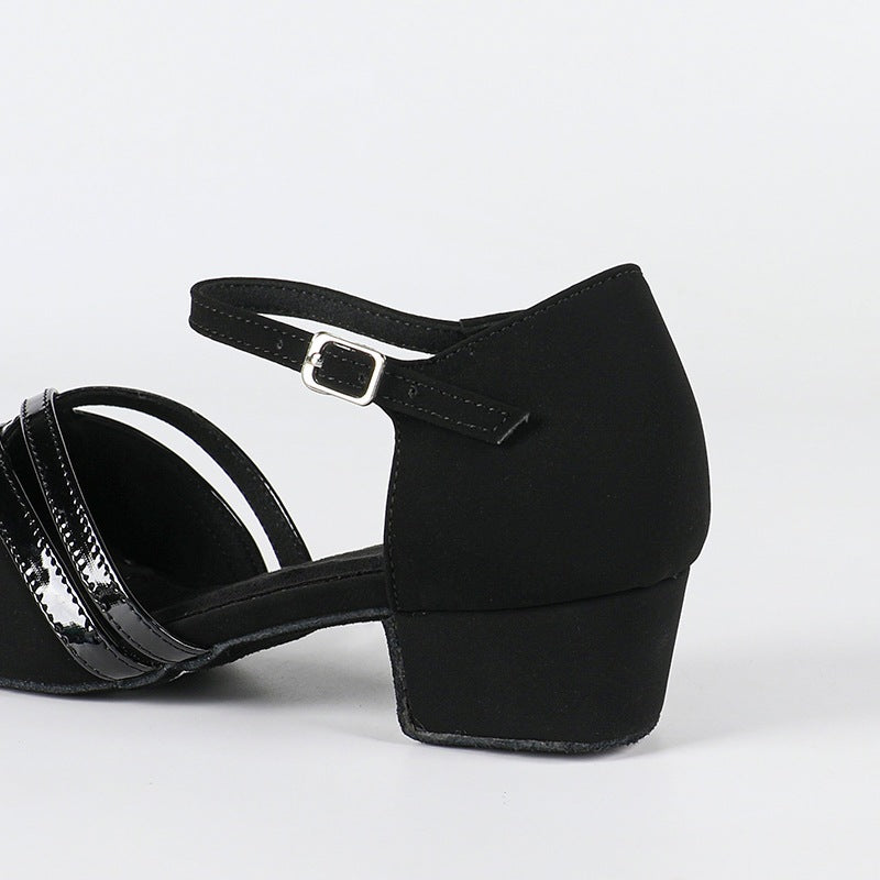 Women's Black Suede 3.5cm Heels Ballroom Swing Dance Shoes