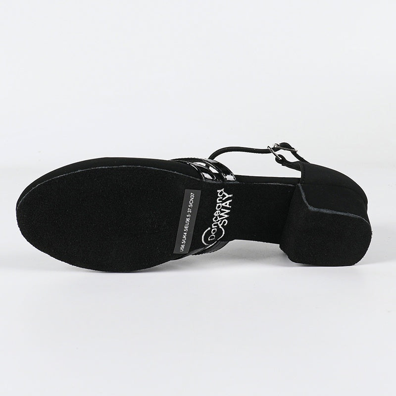 Women's Black Suede 3.5cm Heels Ballroom Swing Dance Shoes