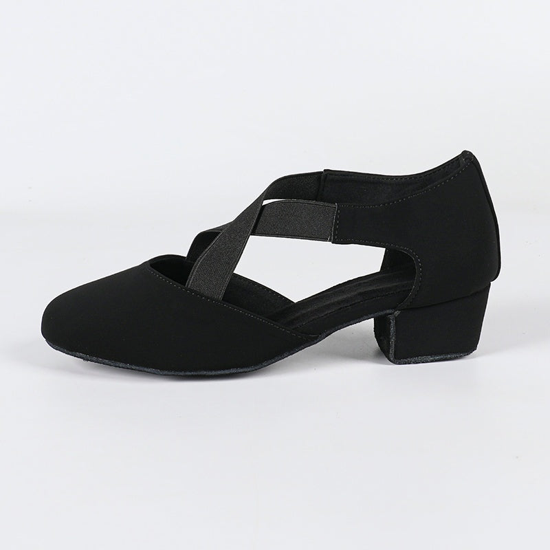 Women's Black Suede 3.5cm Heels Ballroom Dance Shoes Swing Dance Shoes