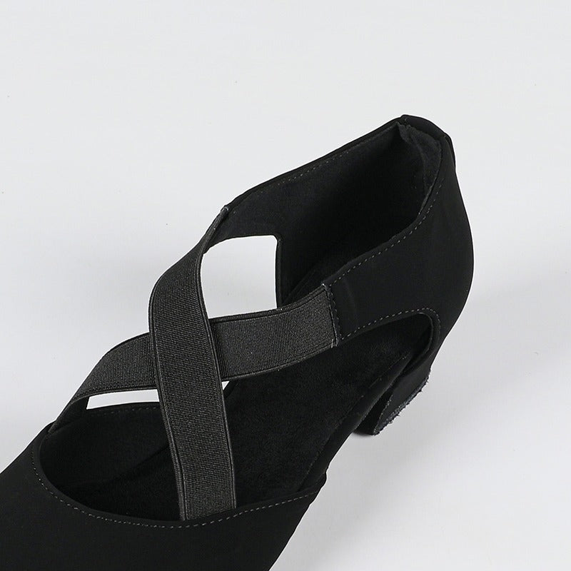 Women's Black Suede 3.5cm Heels Ballroom Dance Shoes Swing Dance Shoes
