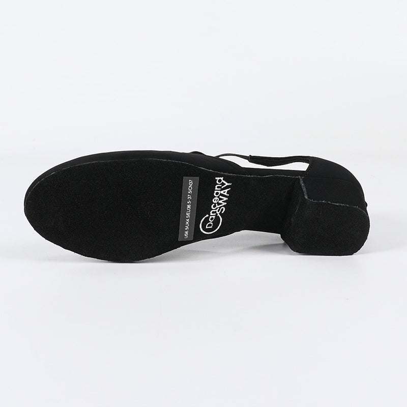Women's Black Suede 3.5cm Heels Ballroom Dance Shoes Swing Dance Shoes