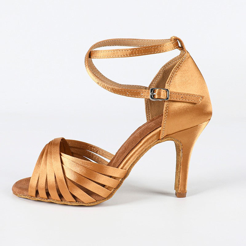 Women's Satin Customized Heel Ballroom Dance Shoes Latin Dance Shoes