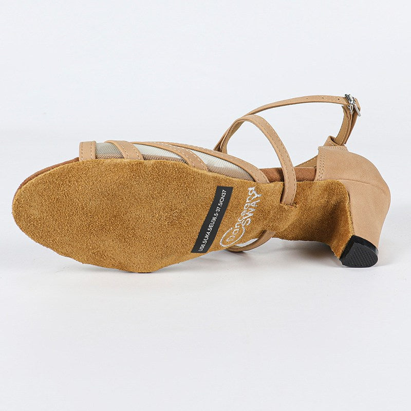 Women's Suede Customized Heel Ballroom Dance Shoes Latin Dance Shoes