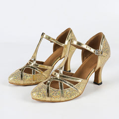 Women's Sparkling Glitter Customized Heel Ballroom Dance Shoes Modern Dance Shoes