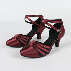Women's Satin Customized Heel Ballroom Dance Shoes Modern Dance Shoes