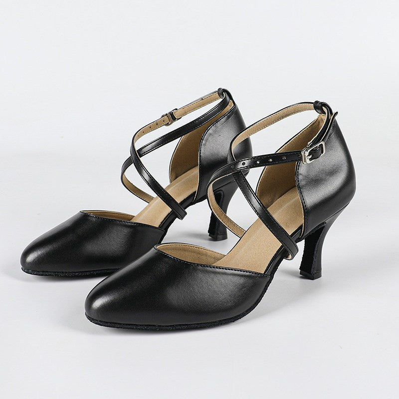 Women's Real Leather Customized Heel Ballroom Dance Shoes Modern Dance Shoes