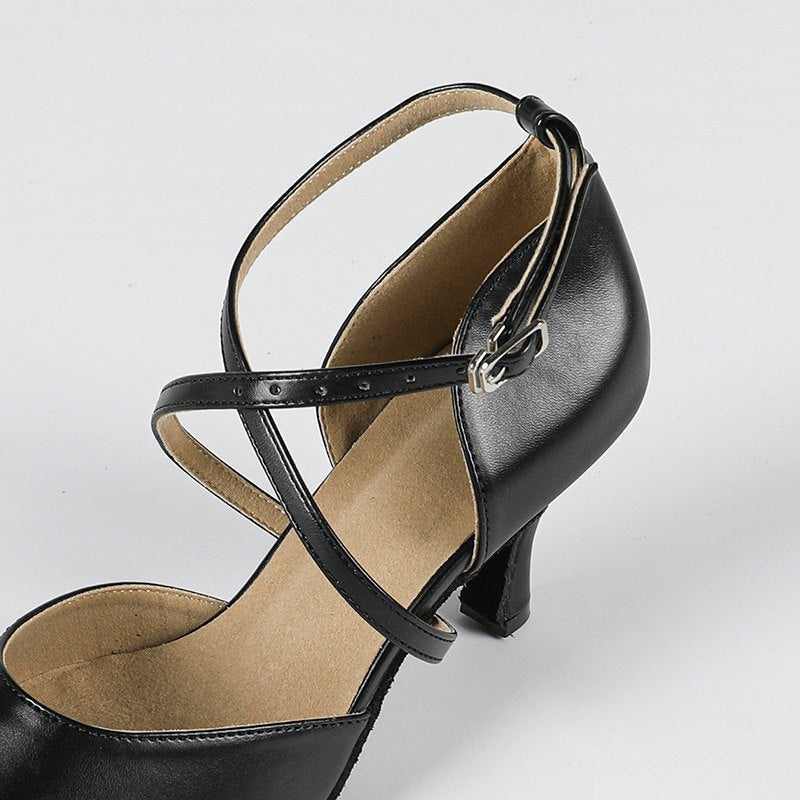 Women's Real Leather Customized Heel Ballroom Dance Shoes Modern Dance Shoes