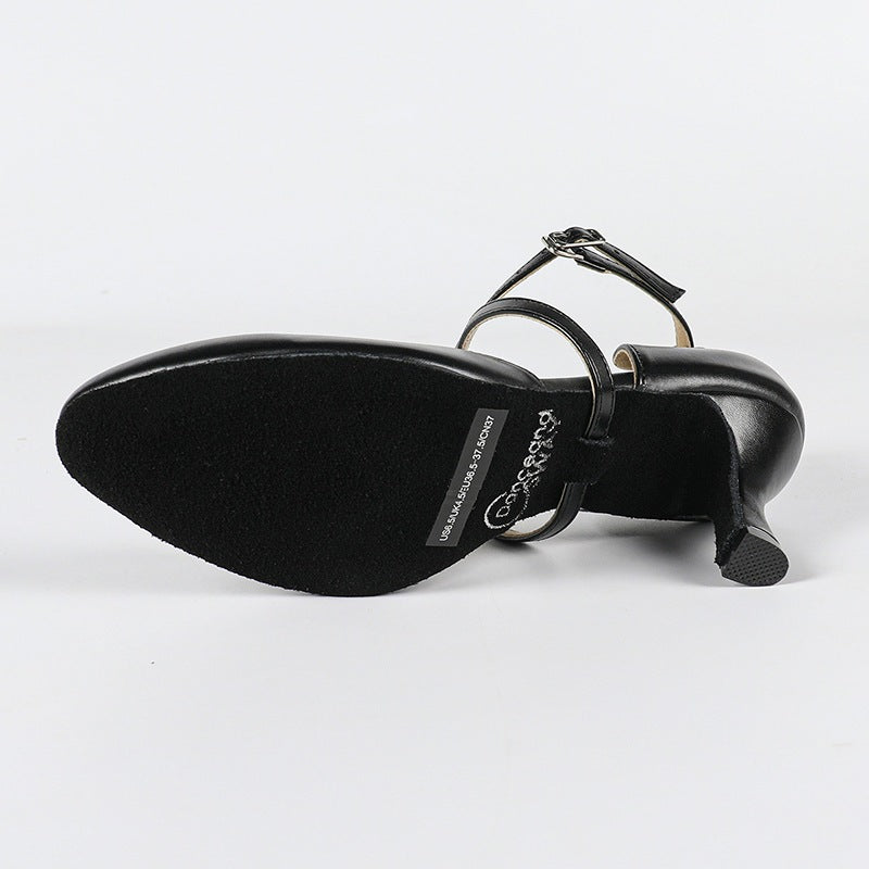 Women's Real Leather Customized Heel Ballroom Dance Shoes Modern Dance Shoes