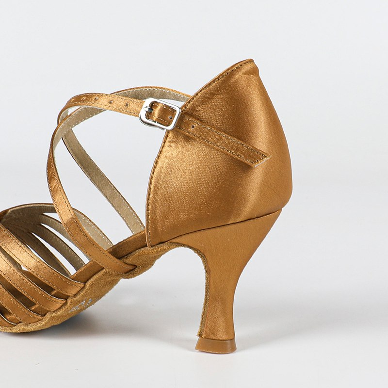 Women's 5.5/6.5/7.5/8cm Heels Satin Strappy Knot Dance Shoes Latin Dance Shoes