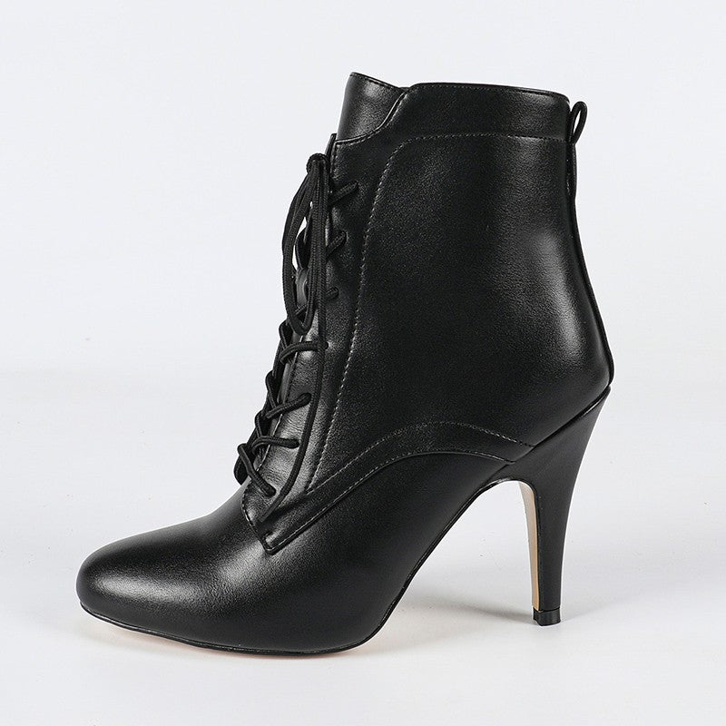 Women's Rubber Sole Customized Heel Rubber Sole JazShoes Lace-up Dance Heels Boots