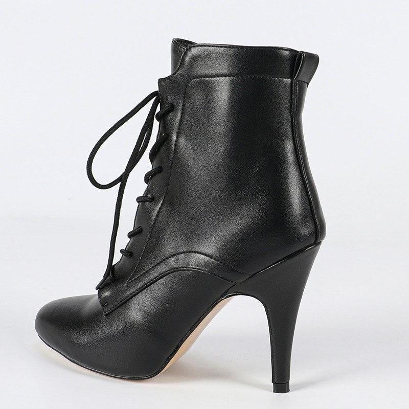 Women's Rubber Sole Customized Heel Rubber Sole JazShoes Lace-up Dance Heels Boots