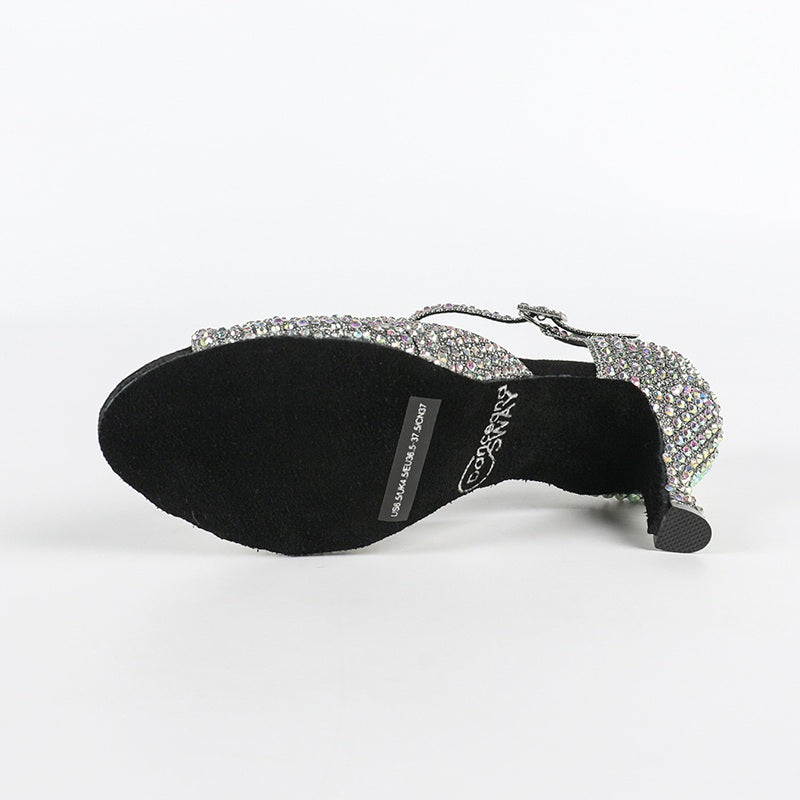 Women's Sparkling Glitter Customized Heel Salsa Latin Dance Shoes