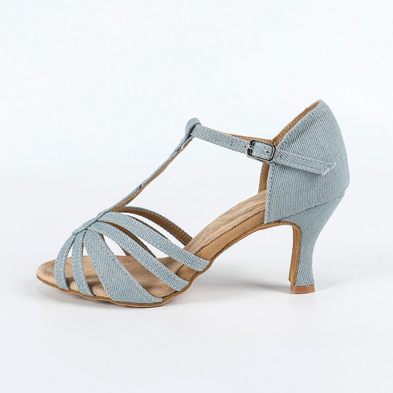 Women's Demin Customized Heel Demin Latin Shoes Ballroom Dance Shoes