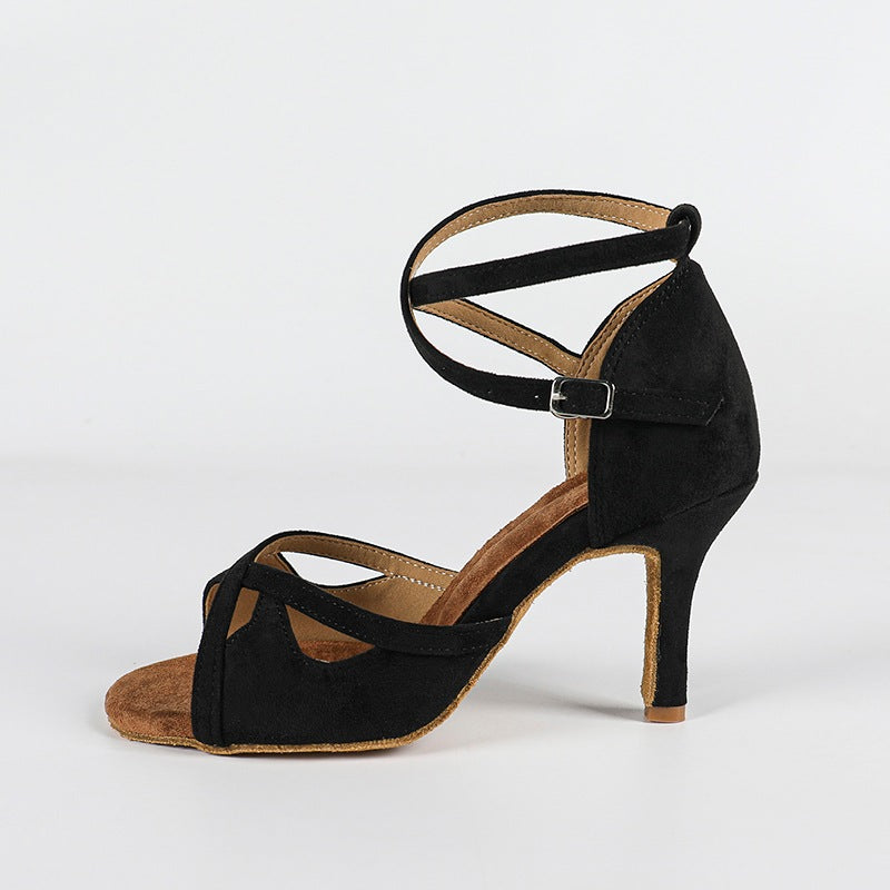 Women's Suede 9cm Heel Latin Salsa Dance Shoes Ballroom Dance Shoes