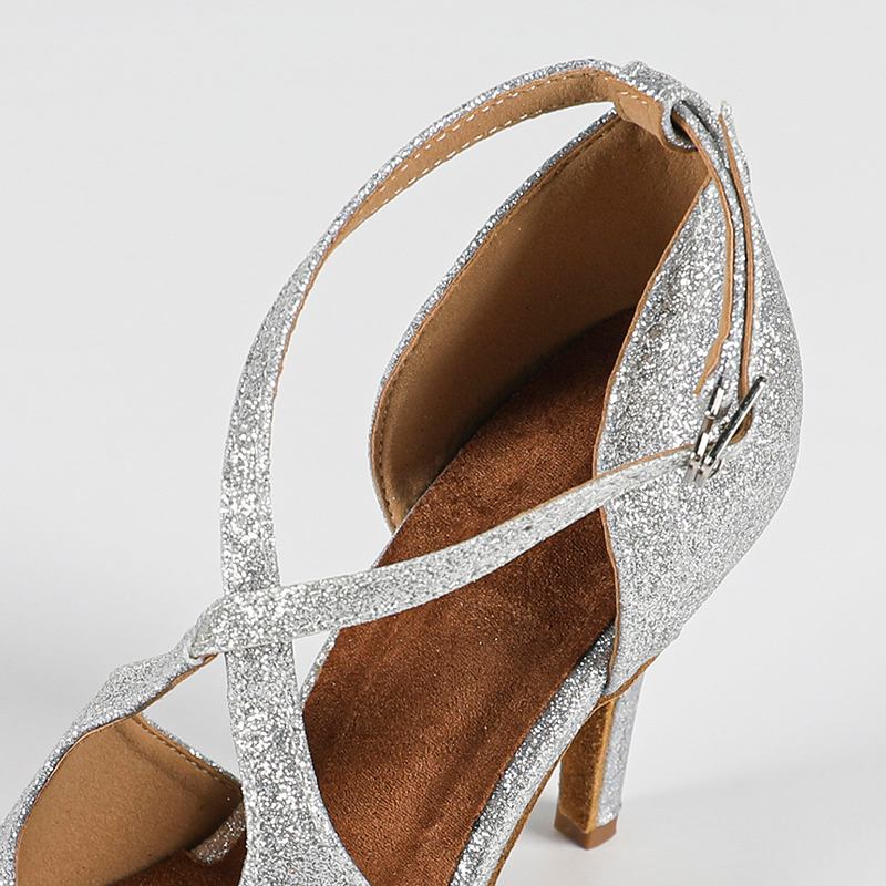 Women's Sparkling Glitter Customized Heel Latin Shoes Ballroom Dance Shoes