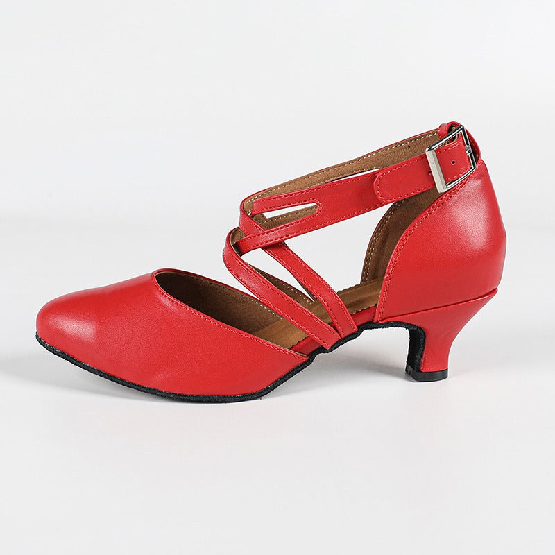 Women's Real Leather Customized Heel Ballroom Dance Shoes Retro Dancing Shoes