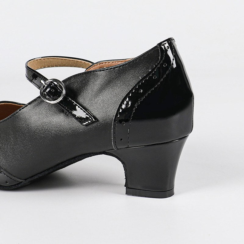 Women's Leatherette Customized Heel Closed Toe Character Shoes Retro Dancing Shoes