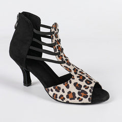 Women's Satin Suede Sole Customized Heel Dance Boots JazSalsa Dance Shoes