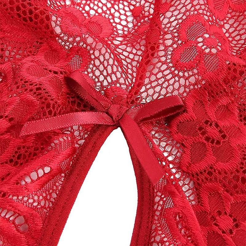 Model LT201Cross Hollow Crotchless Fishnet Bodysuits