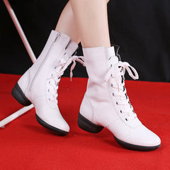 Women's Leatherette 4cm Heel JazWith Lace-up Dance Boots JazDance Shoes