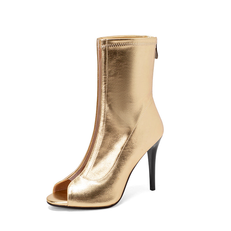 Women's PU 10cm Silm Heel Rubber Sole Dance Boots JazDance Shoes