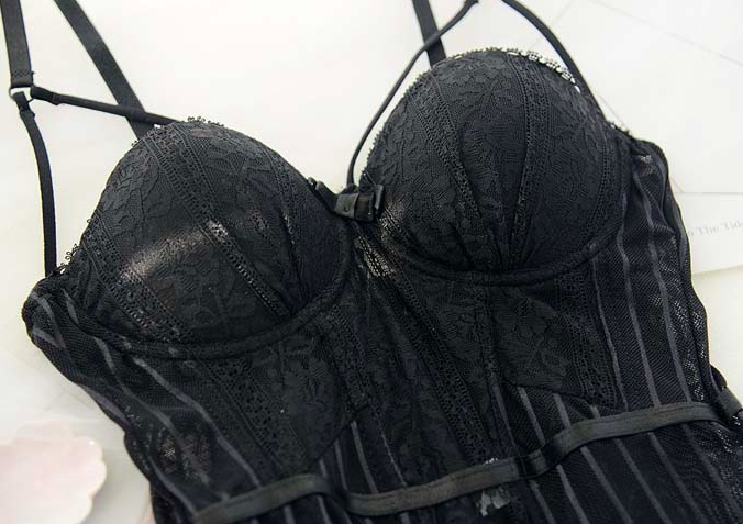 LORETTA LACE CORSET SETCross Hollow Crotchless Fishnet Bodysuits