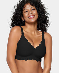 Soft Full Coverage Scalloped Wireless Jelly Bra