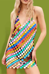 Rainbow Sequin Mini Dress - Rainbow Sparkle Dress