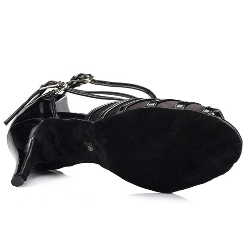 Women's Leatherette Satin Customized Heel Ballroom Dance Shoes Latin Shoes