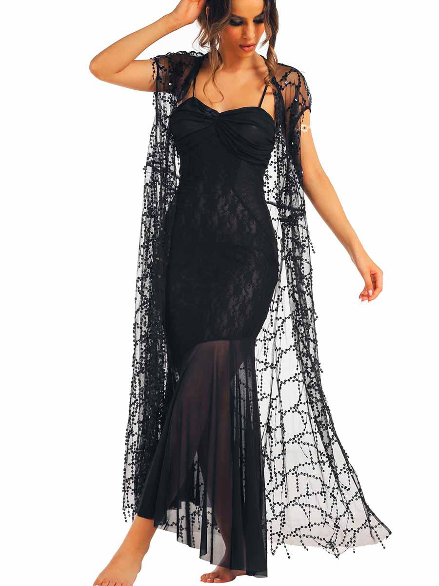 Black Lace Slip Dress