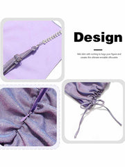 Pleated Purple Glitter Two-Piece Set