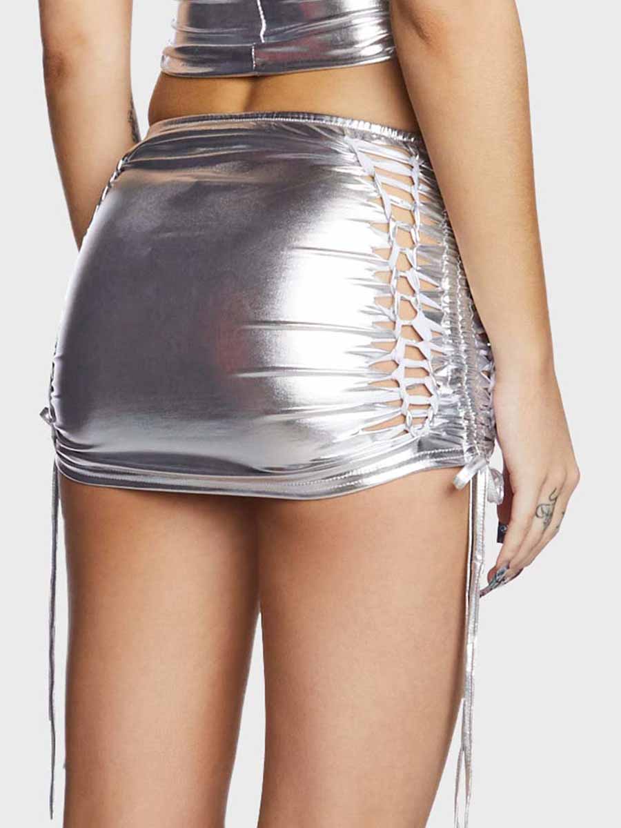 Reflective Tight Mini Skirt