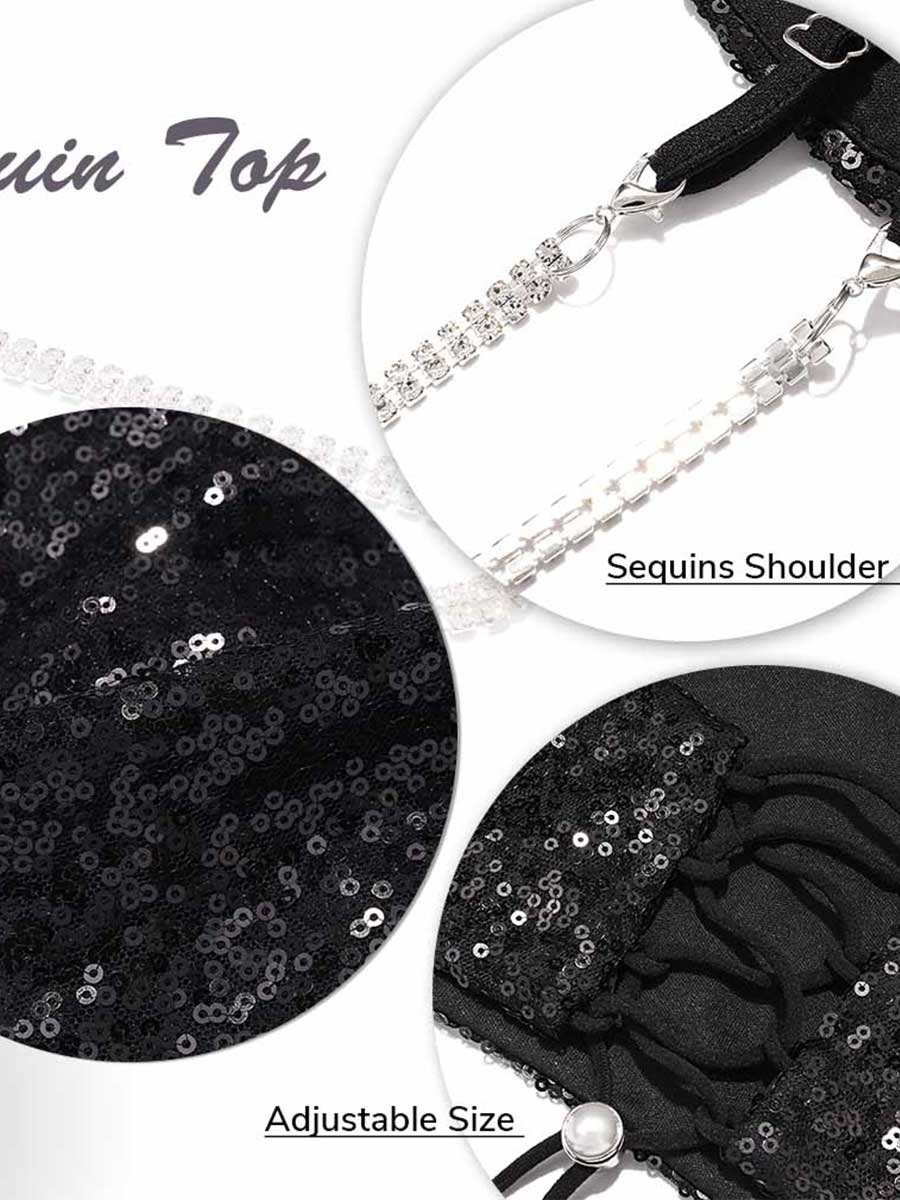 Black Glitter Bra