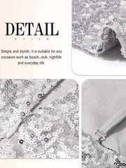 Silver Glitter Spaghetti Strap Dress