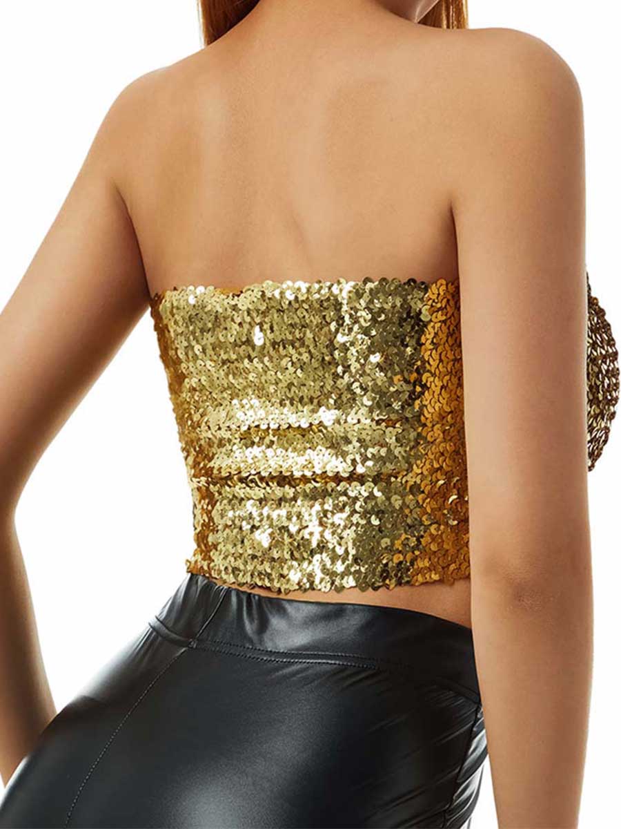 Gold Sequin Tube Top