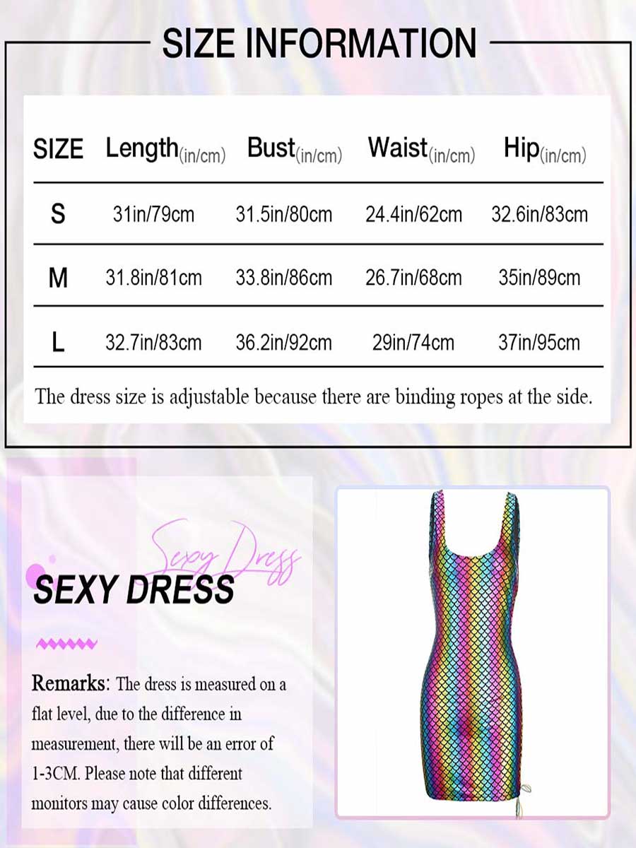 Rainbow Fish Scale Reflective Dress