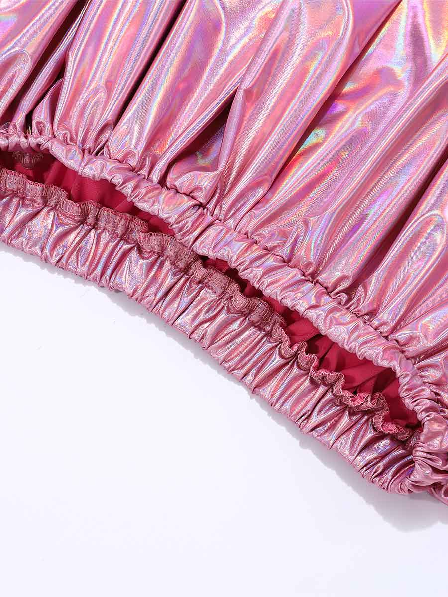 Laser Pink Reflective A-Line Skirt