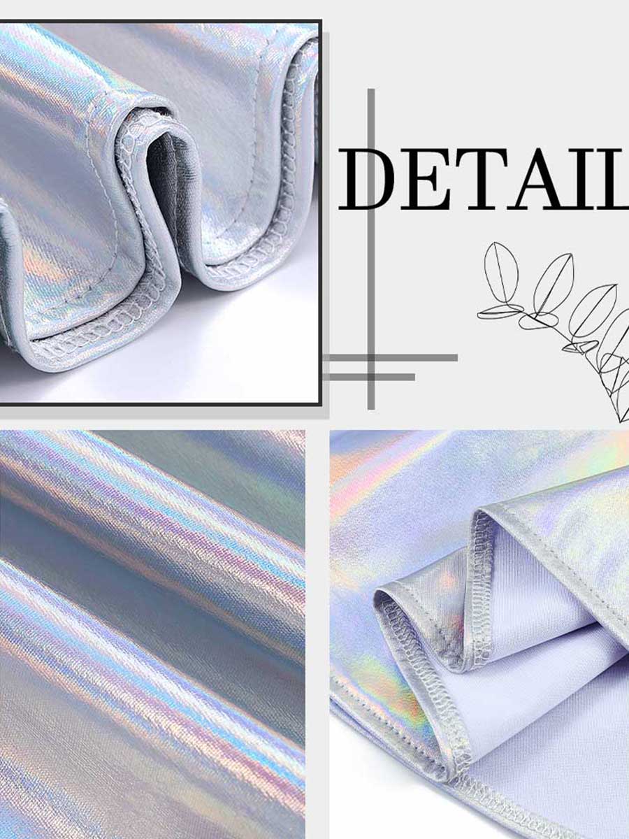 Holographic Silver Reflective A-Line Skirt