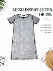Sequin Black Transparent Cover-Up Dress