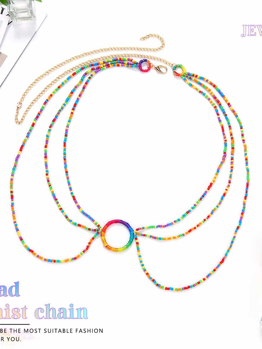 Rainbow Beaded Body Chain
