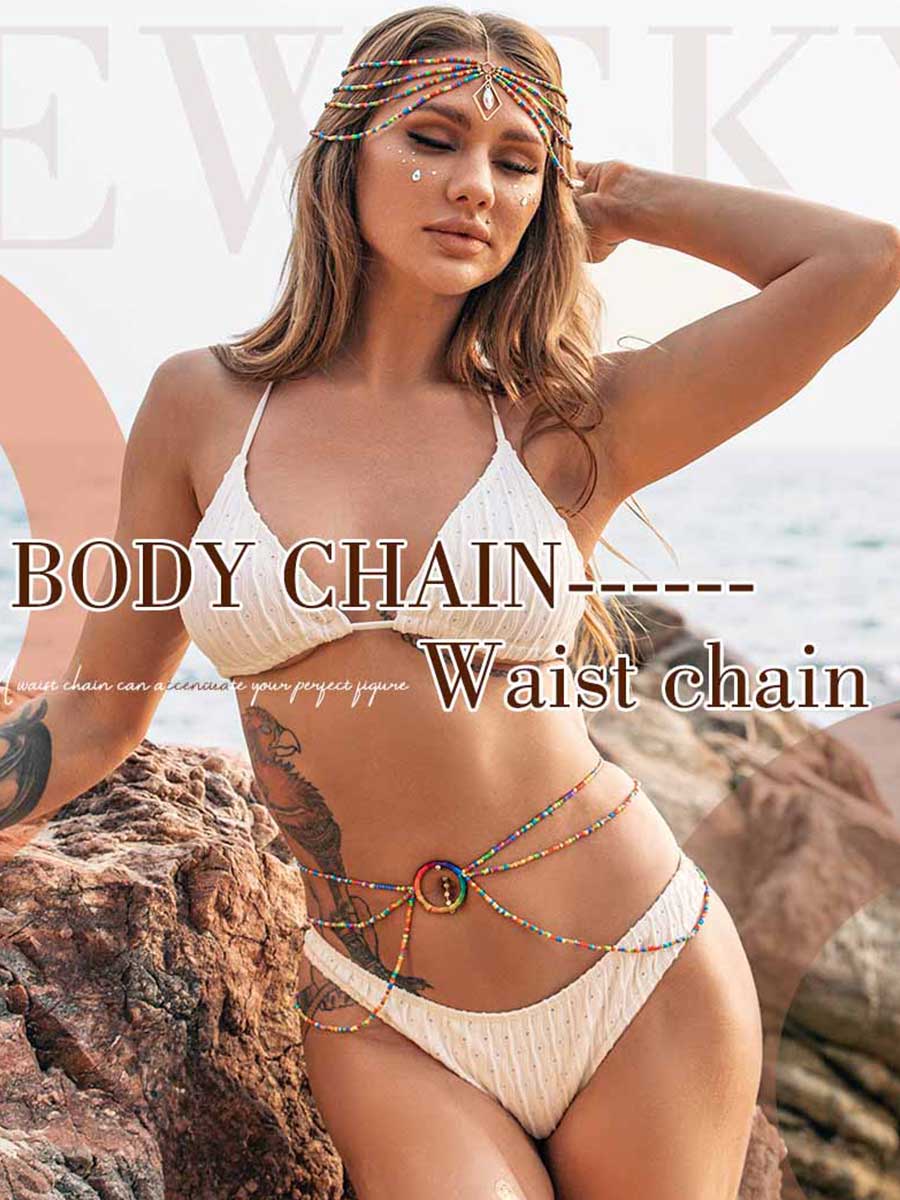 Rainbow Beaded Body Chain